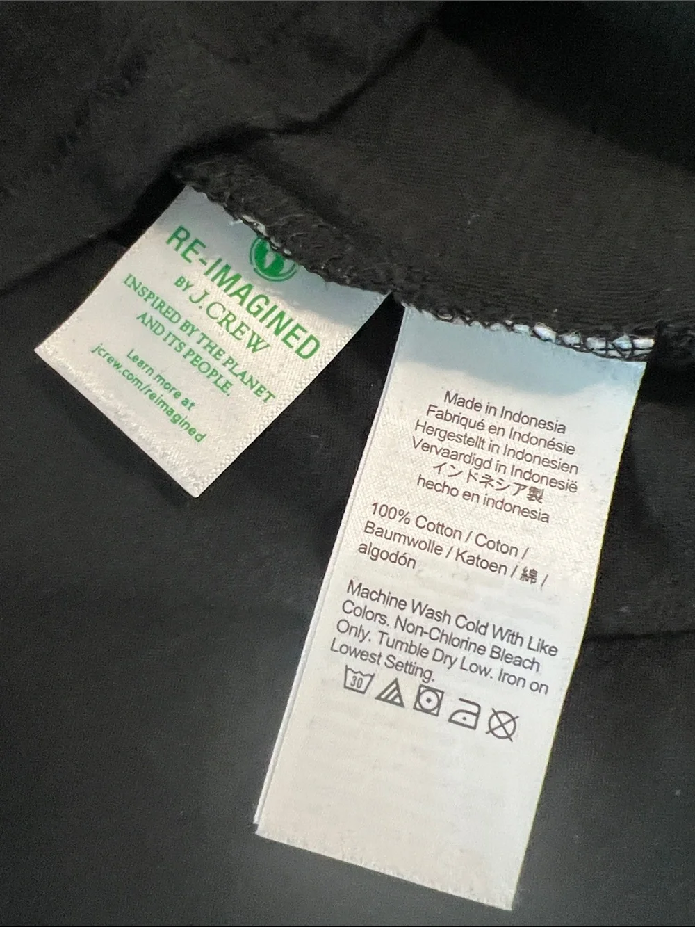 J. Crew Vintage Cotton Classic V Neck Black Tee size Small